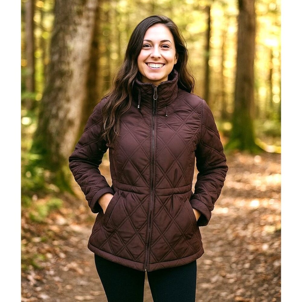 Weatherproof M Woman Coat Quilted Puffer Winter Faux Fur Jacket Water-resistant